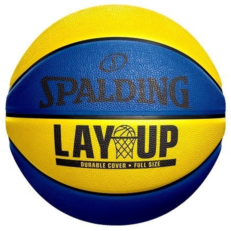 Bola de Basquete - Lay Up - Amarela e Azul - Spalding - Tam 7
